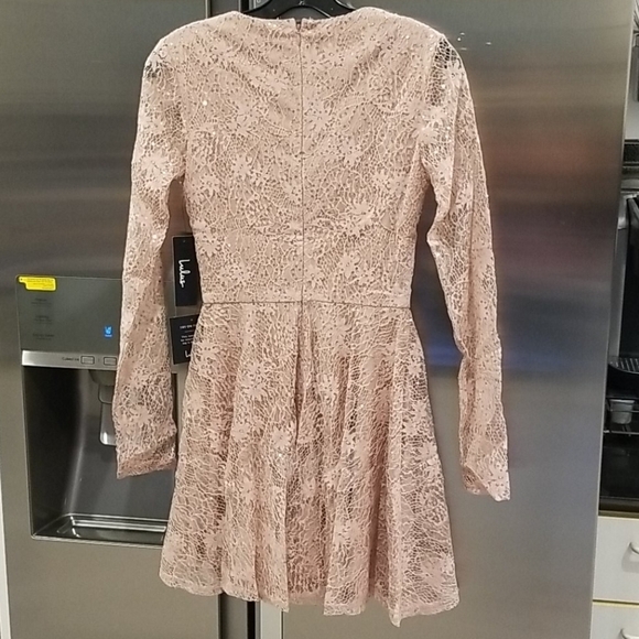 💕LULU'S💕 Sweetly Admired Mauve Sequin Lace Dress - Picture 8 of 12